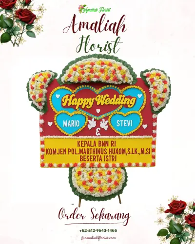 Karangan Papan Bunga Pernikahan di Siwal